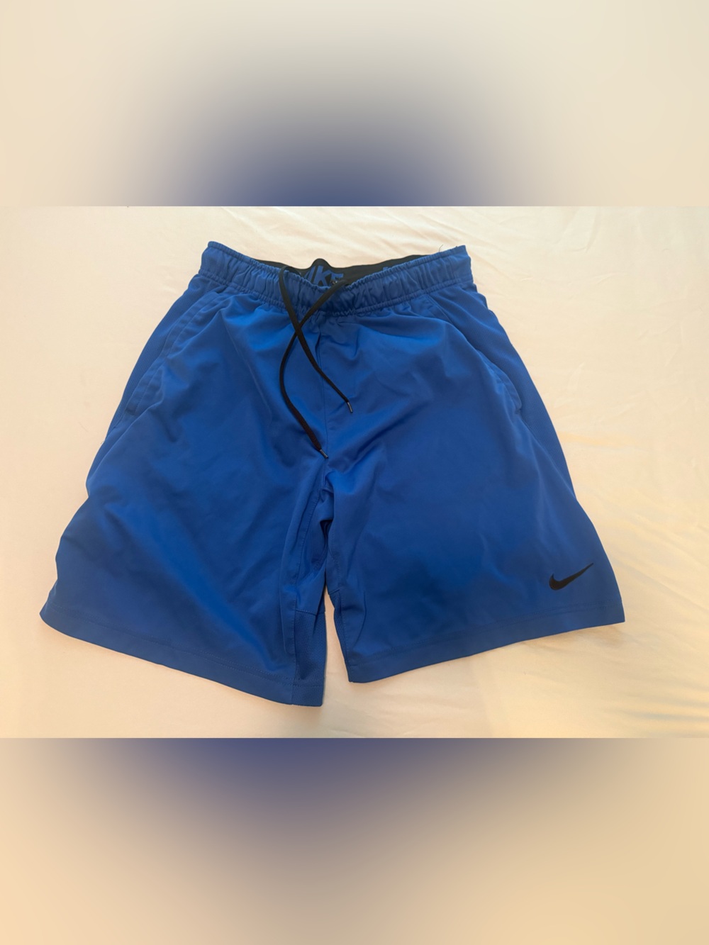Nike Royal Blue Men's Training Shorts with Black Swoosh